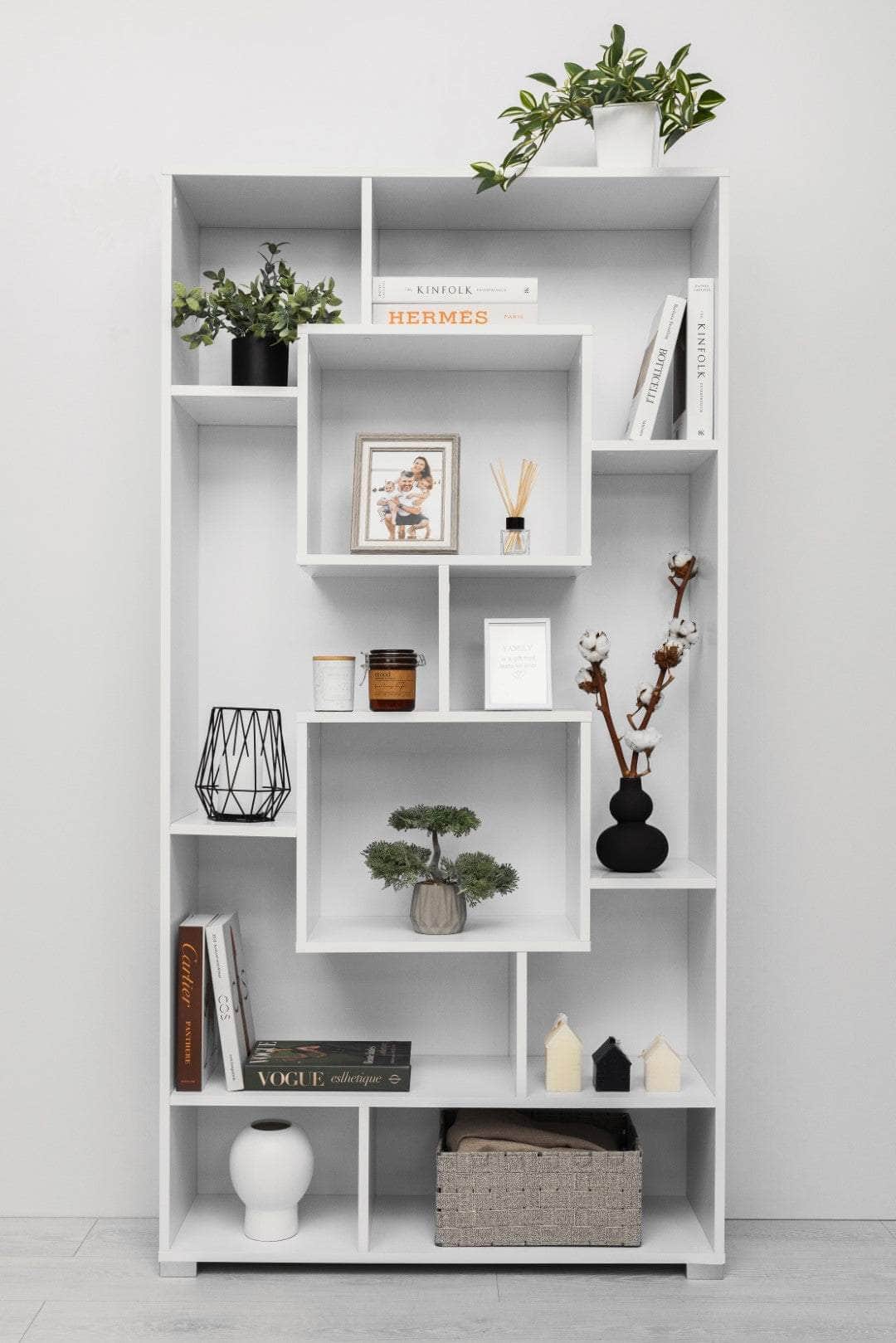 Stylish Display Shelf - Nordic Ash/Natural Oak/White