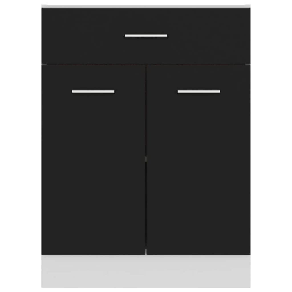 Stylish - Drawer Bottom Cabinet Black Engineered Wood