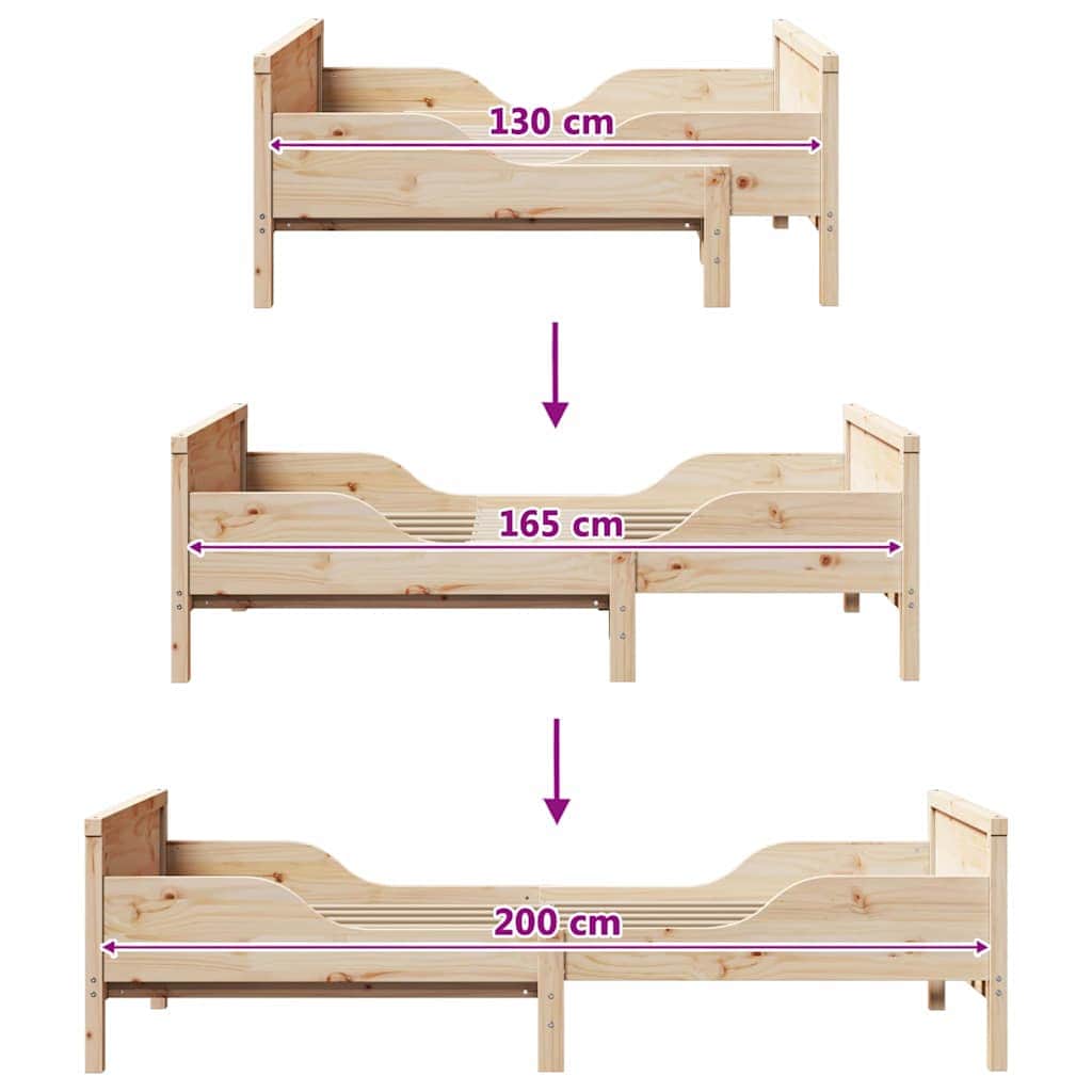 Stylish Extendable Bed Frame for Kids Other Brown - Durable