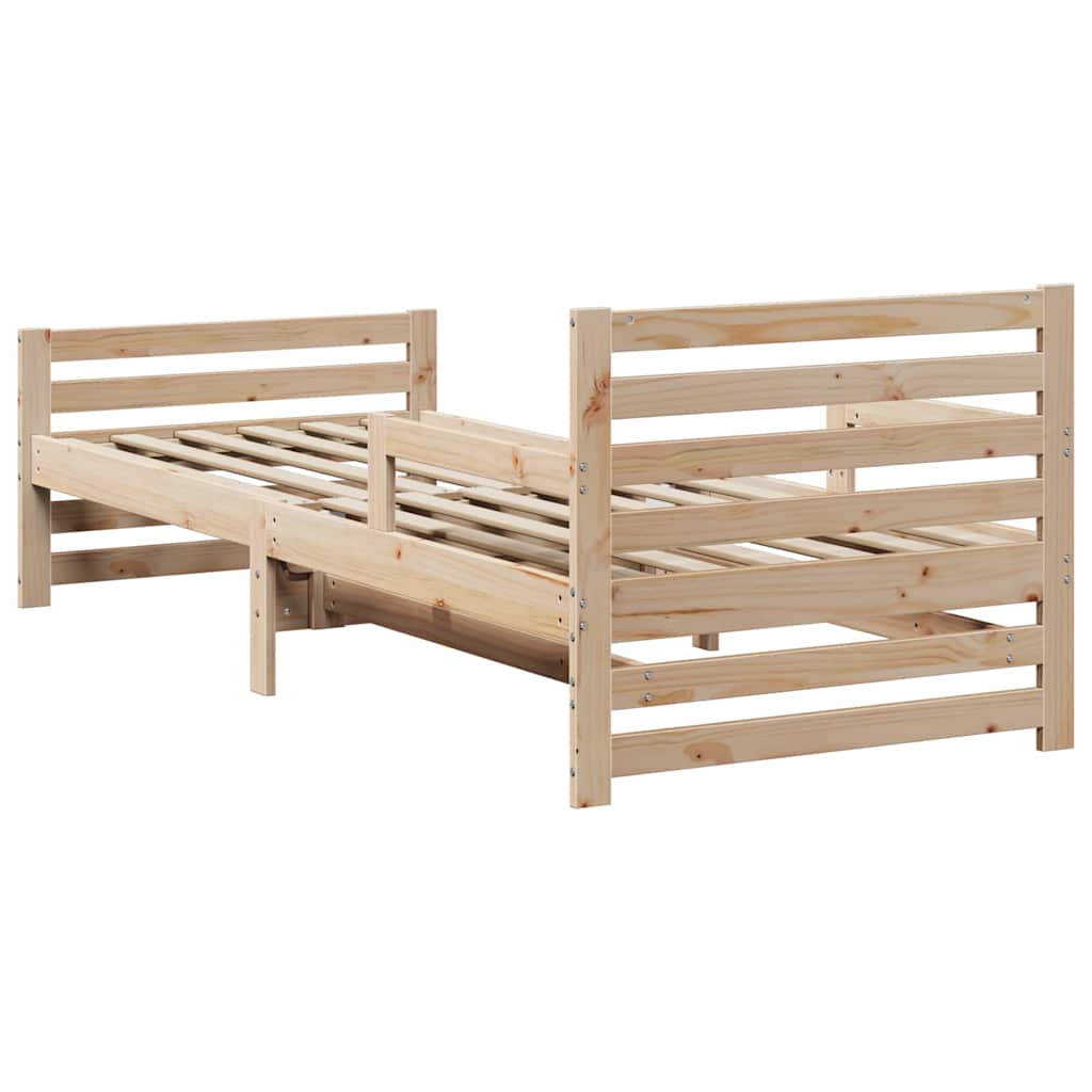 Stylish Extendable Bed Frame for Kids Other Brown - Space-Saving, Brown colour