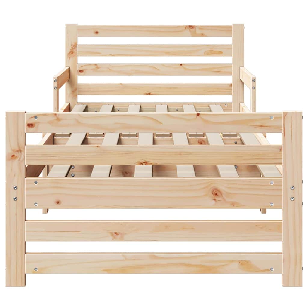 Stylish Extendable Bed Frame for Kids Other Brown - Space-Saving | Brown colour