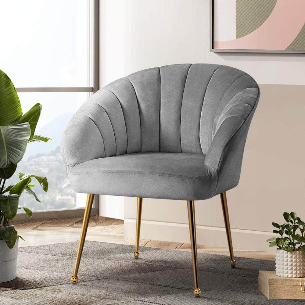 Stylish eye catching Velvet Sofa Couch Armchair-GY/ G/B/P