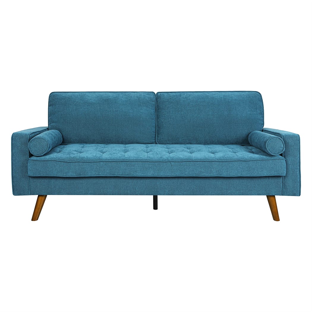 Stylish Fabric Sofa Armchair 3 Seater Couch Blue 191cm Wide | Fabric finish