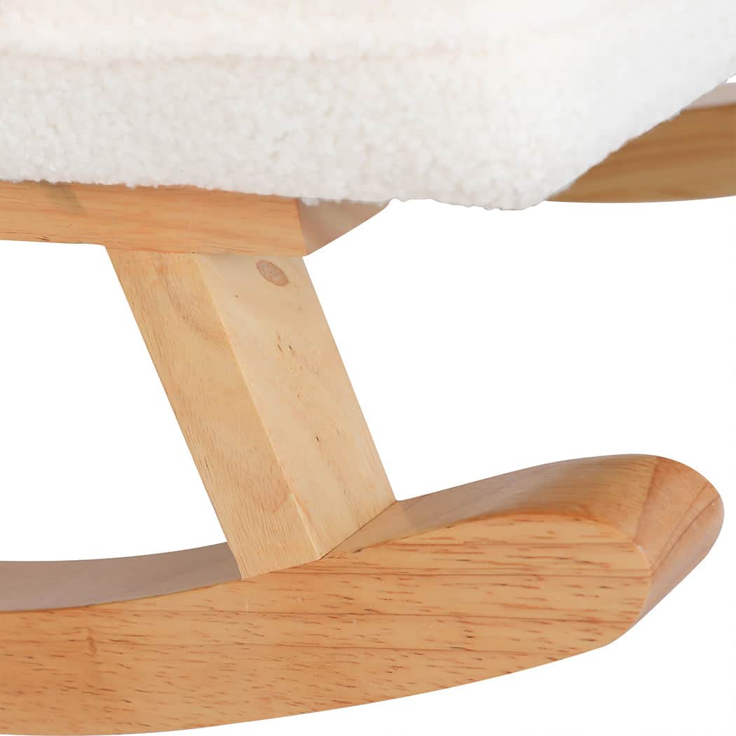 Stylish Fleece Rocking Chair with footstool  Soft Cushion Classic