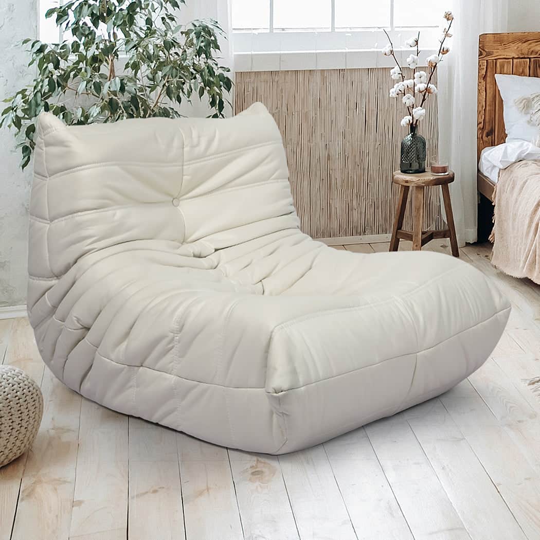 Stylish Floor Chair Caterpillar Sofa Beige  Comfortable Design