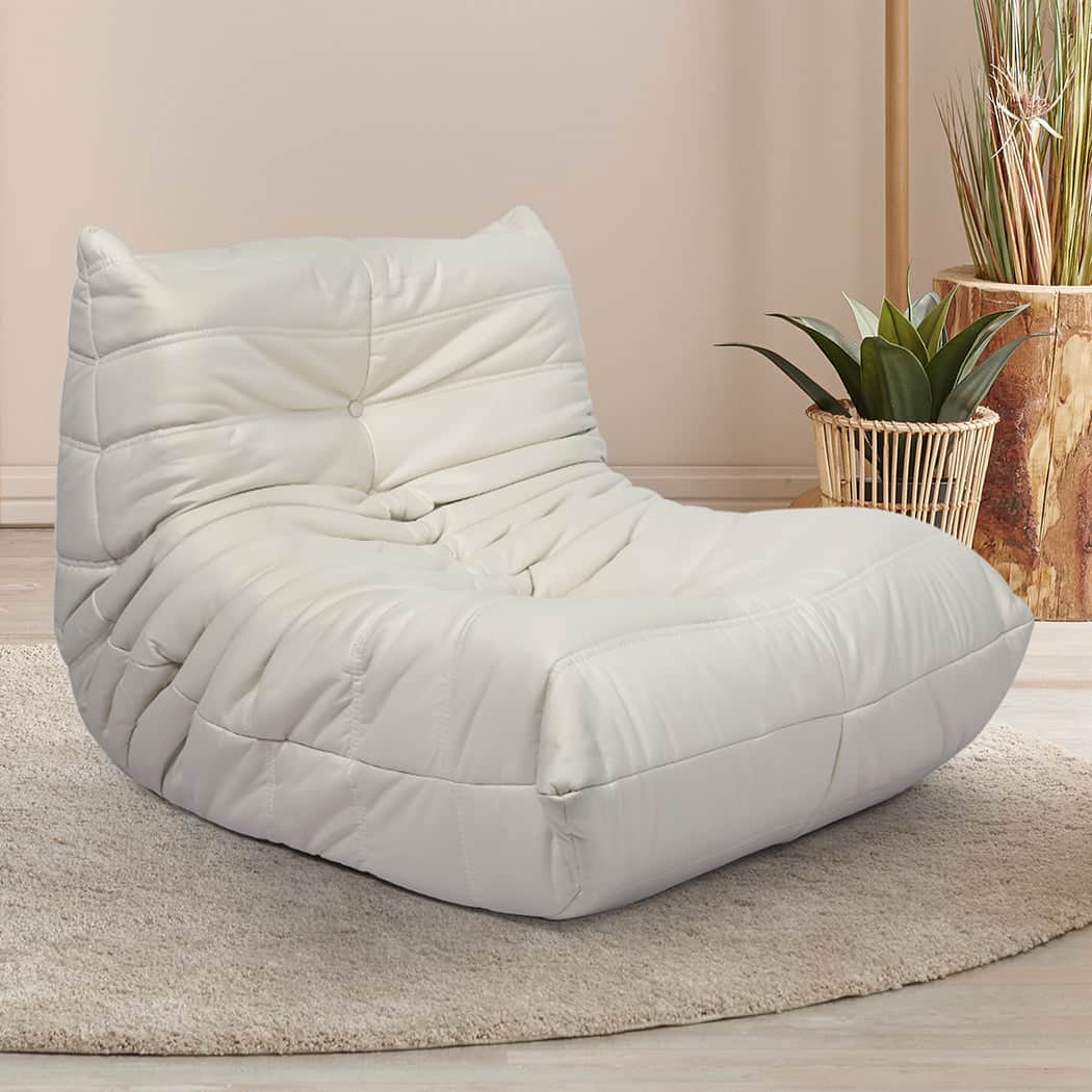 Stylish Floor Chair Caterpillar Sofa Beige  Comfortable Design