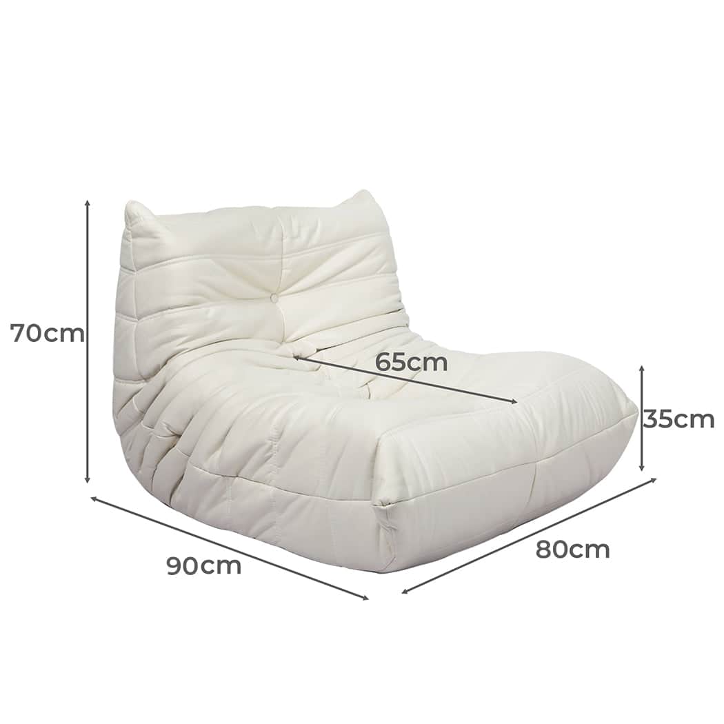 Stylish Floor Chair Caterpillar Sofa Beige  Comfortable Design