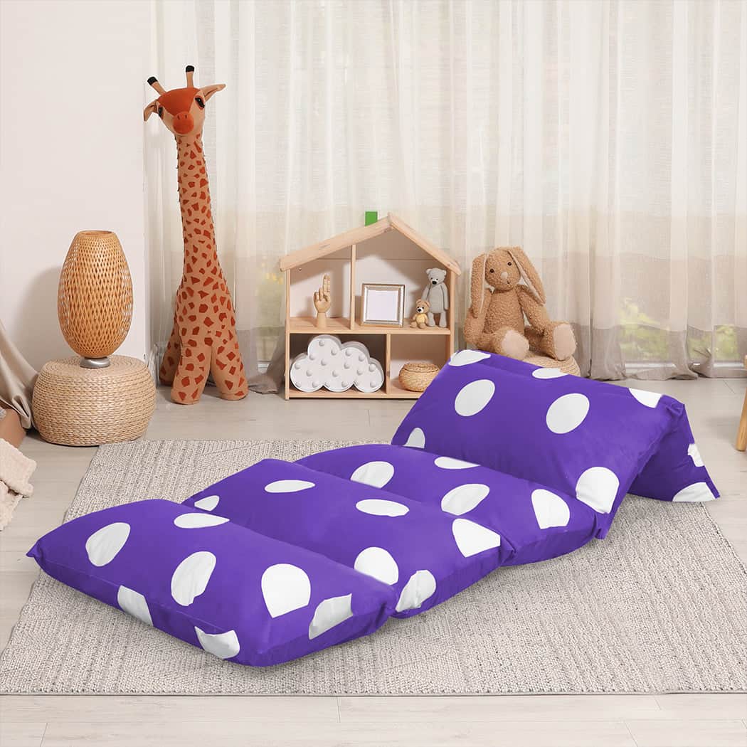 Stylish Foldable Mattress Kids Pillow Purple Large  Adjustable Height