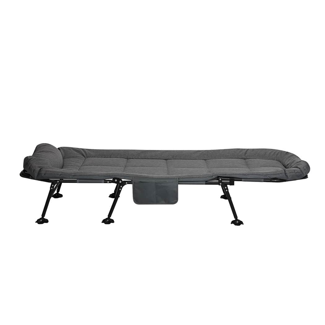 Stylish Folding Camping Bed Camp Cots Dark Grey  Soft Cushion
