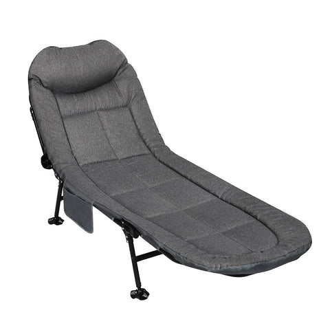 Stylish Folding Camping Bed Camp Cots Dark Grey  Soft Cushion