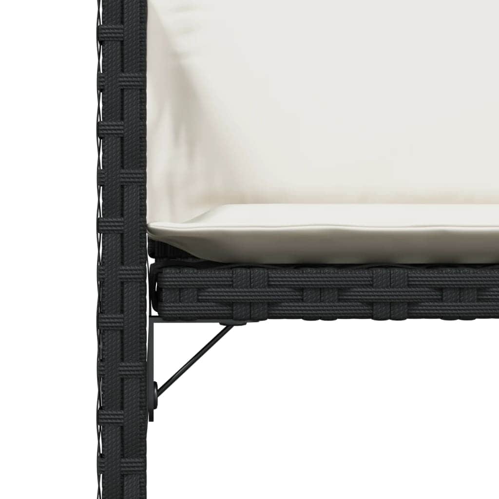 Stylish: Garden Chairs with Cushions 4 pcs Black Poly Rattan | 4 Pcs