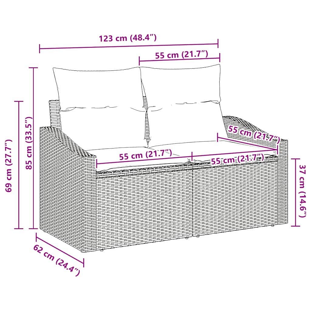 Stylish Garden Sofa with Cushion 123 Garden Gathering Urban Style
