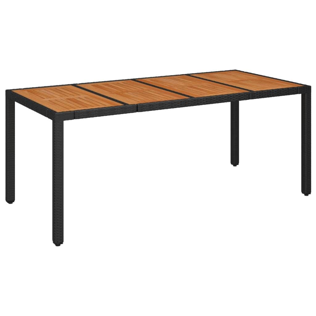 Stylish Garden Table with Wooden Top Indoor Outdoor Use Modern Living