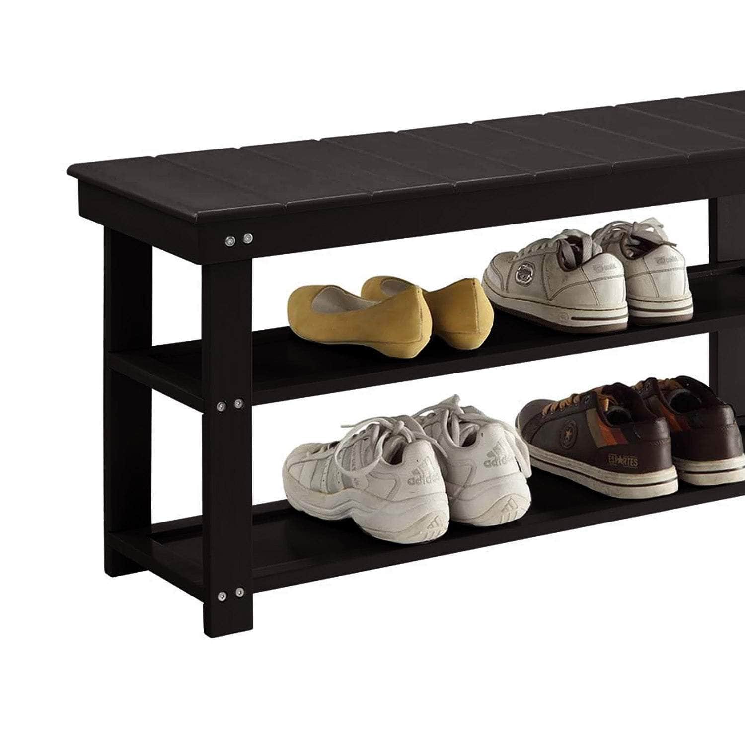 Stylish Grey/Black Shoe Storage Bench