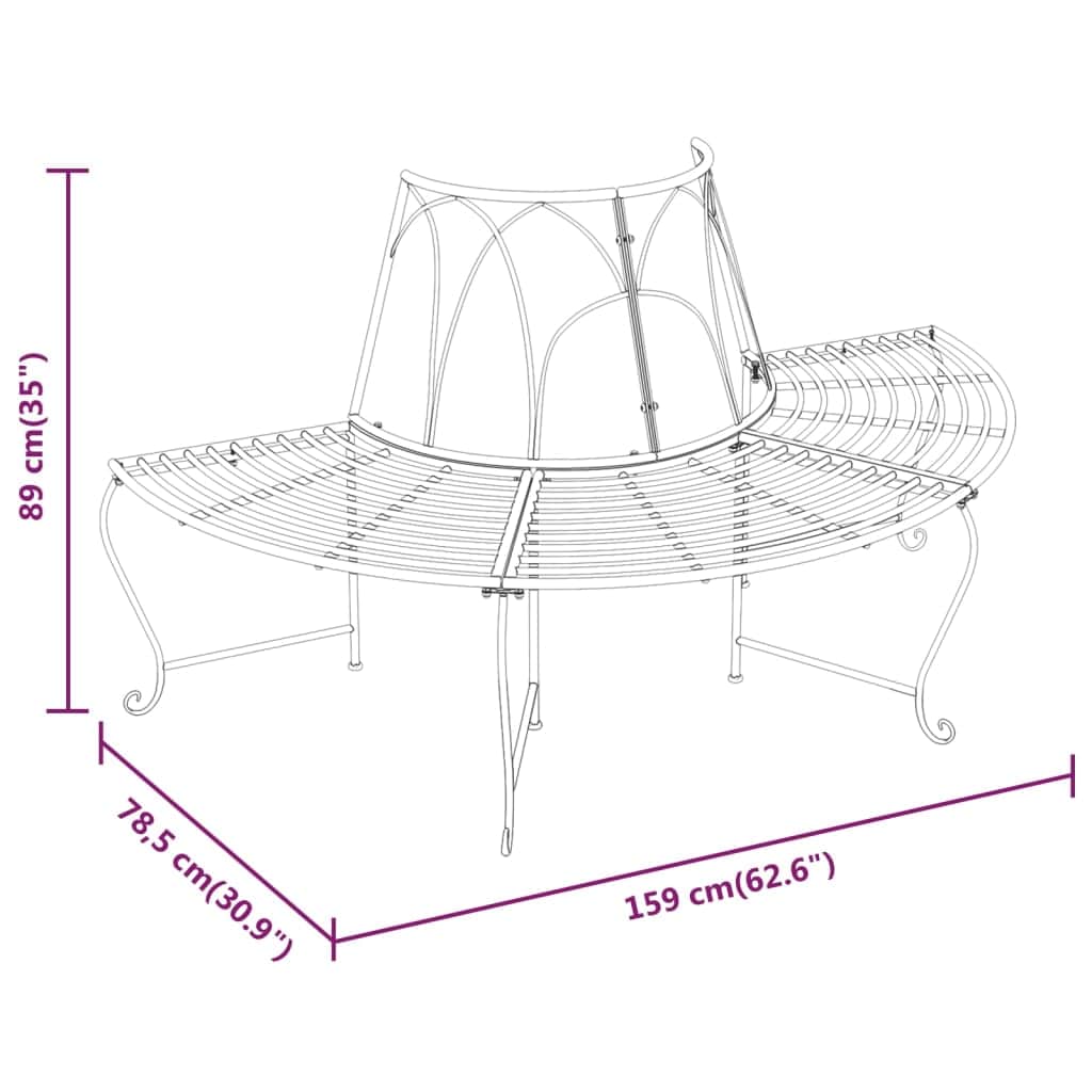 Stylish Half Round Tree Bench 159 Living Space Upgrade Garden Leisure
