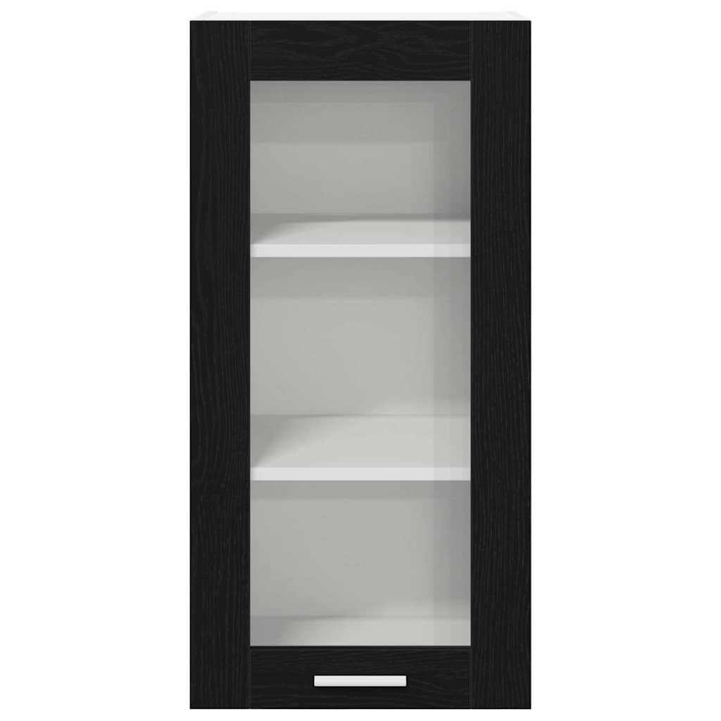 Stylish Hanging Cabinet Riga Black Oak Engineered Wood - Premium