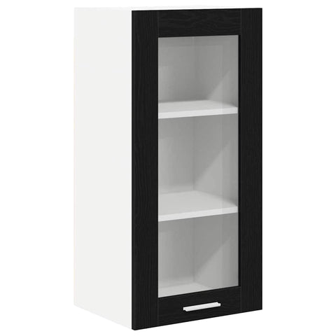 Stylish Hanging Cabinet Riga Black Oak Engineered Wood - Premium
