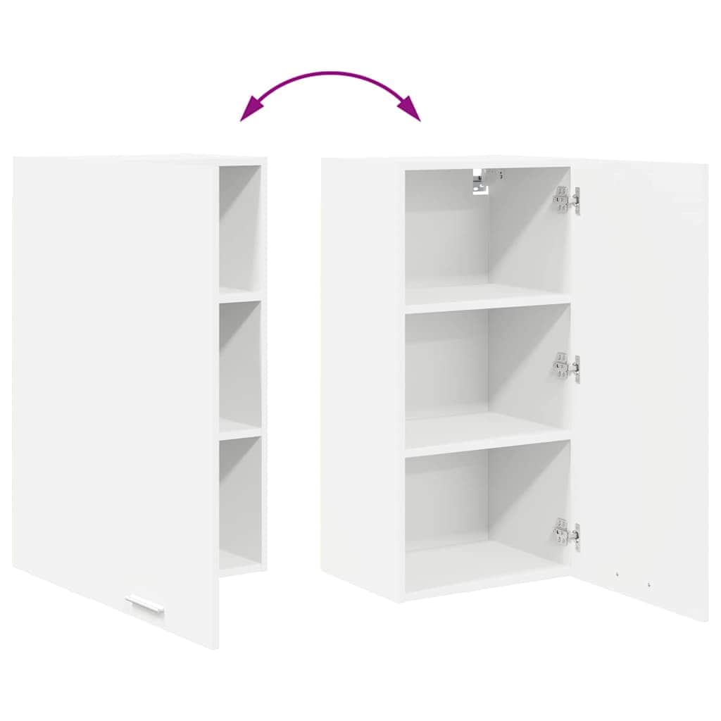 Stylish Hanging Cabinet Riga White Engineered Wood - Durable