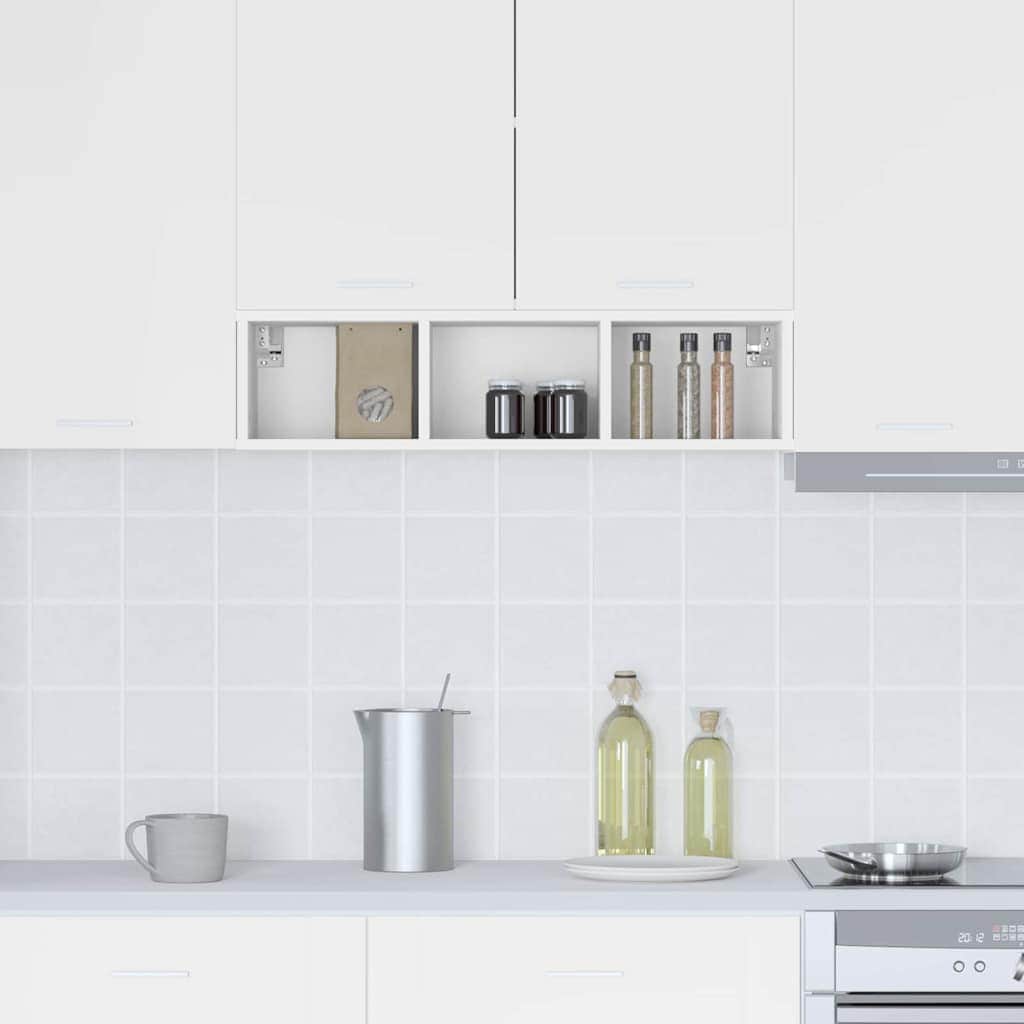 Stylish Hanging Cabinet Riga White Engineered Wood - Home Dacor