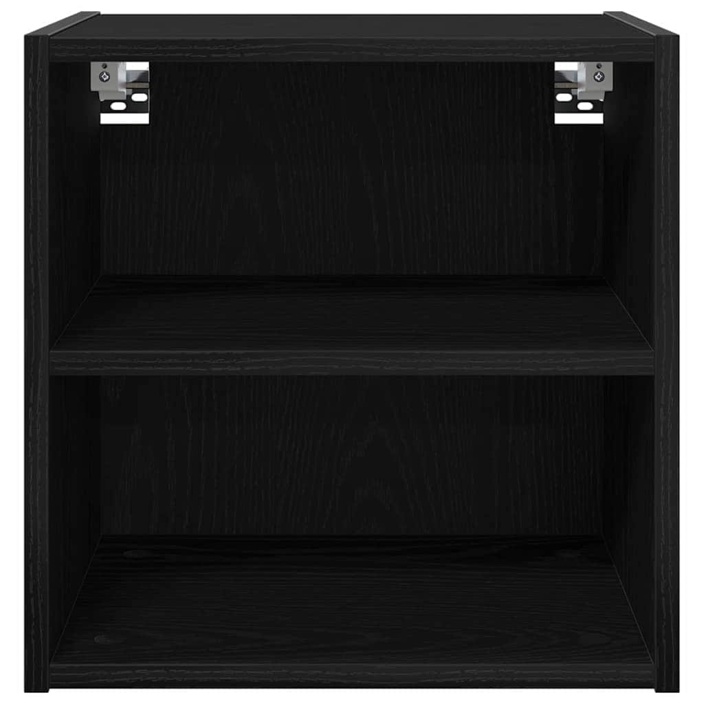 Stylish Hanging Cabinet with Shelf Riga Black Oak - Designer Finish | Black colour