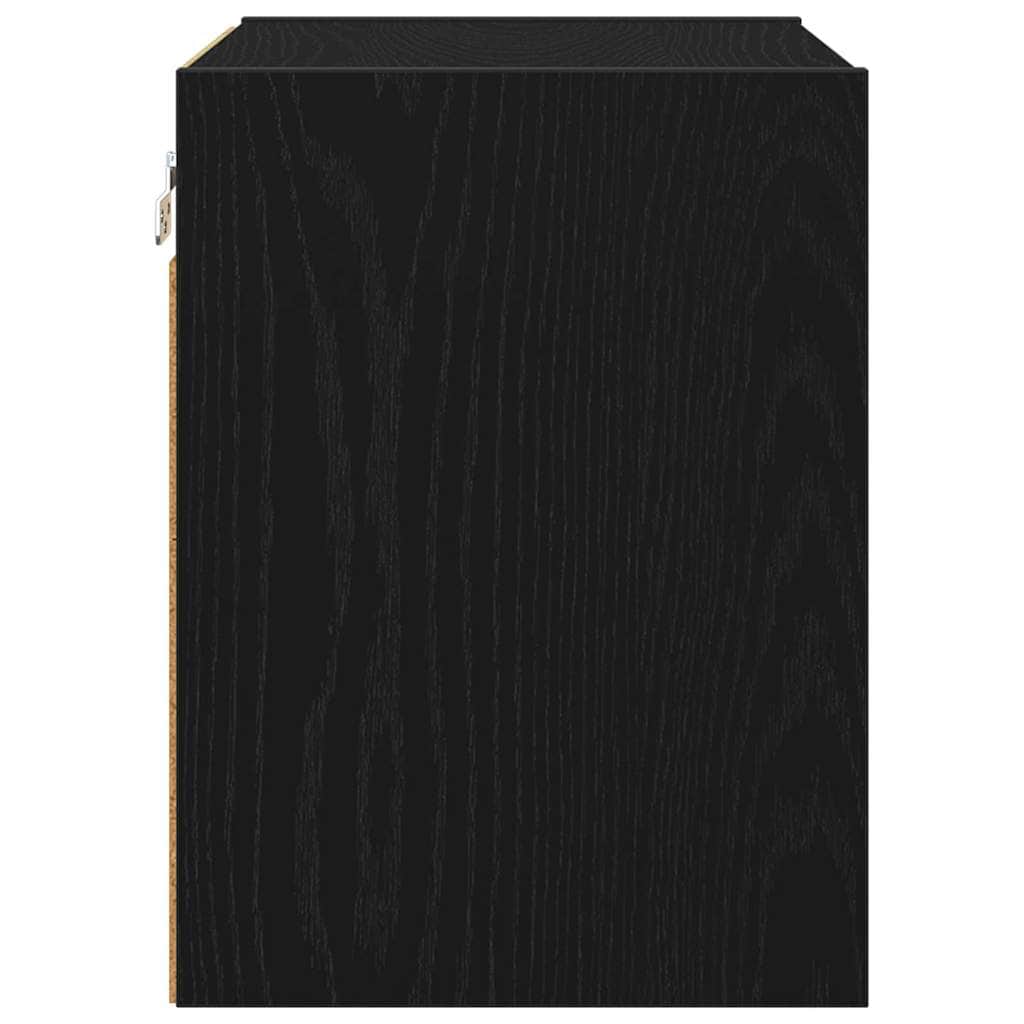 Stylish Hanging Cabinet with Shelf Riga Black Oak - Designer Finish