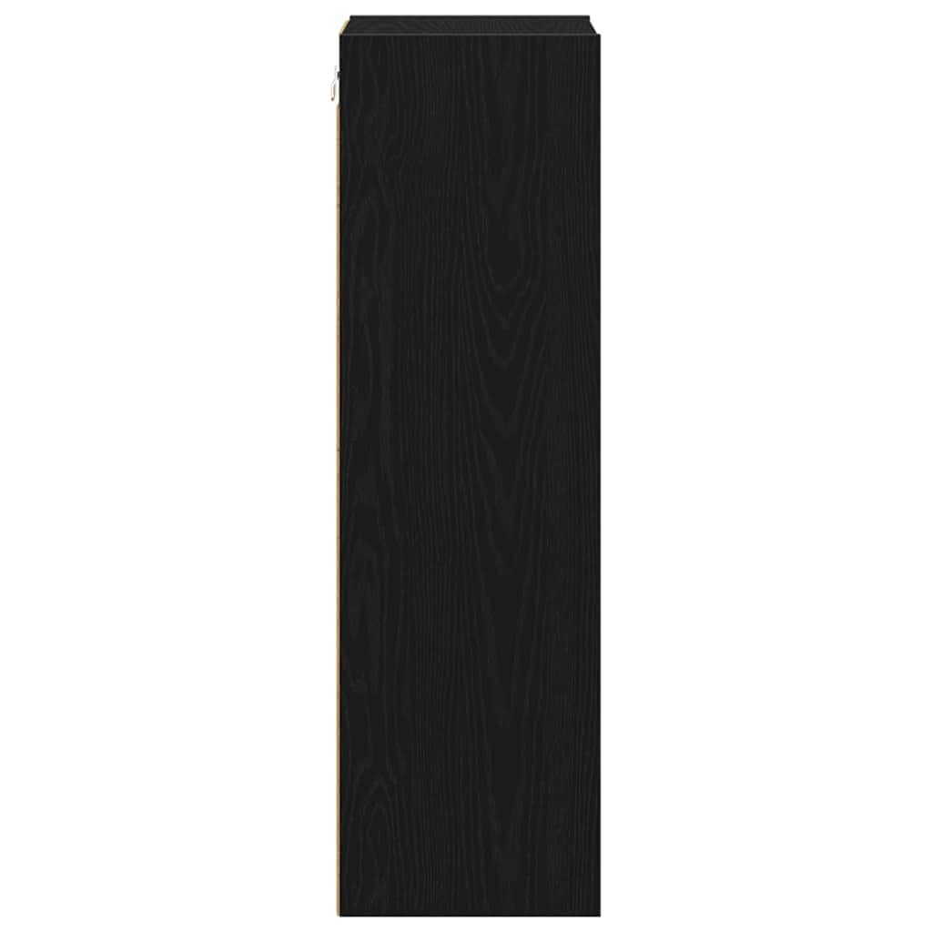 Stylish Hanging Cabinet with Shelf Riga Black Oak - Sturdy Frame