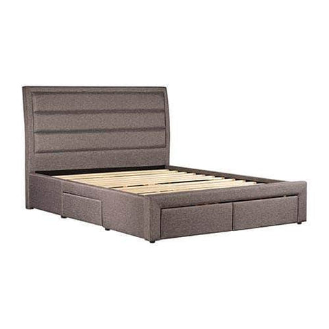 Stylish King Storage Bed with Fabric Upholstery and Drawers