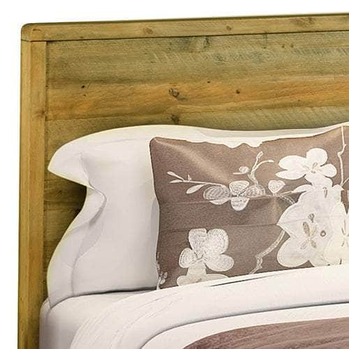 Stylish King Wooden Bed Frame - Antique Light Brown