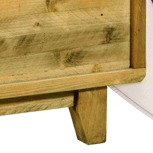 Stylish King Wooden Bed Frame - Antique Light Brown