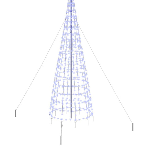 Stylish LED Christmas Tree with Ground Spikes Blue 400cm Iron - Premium