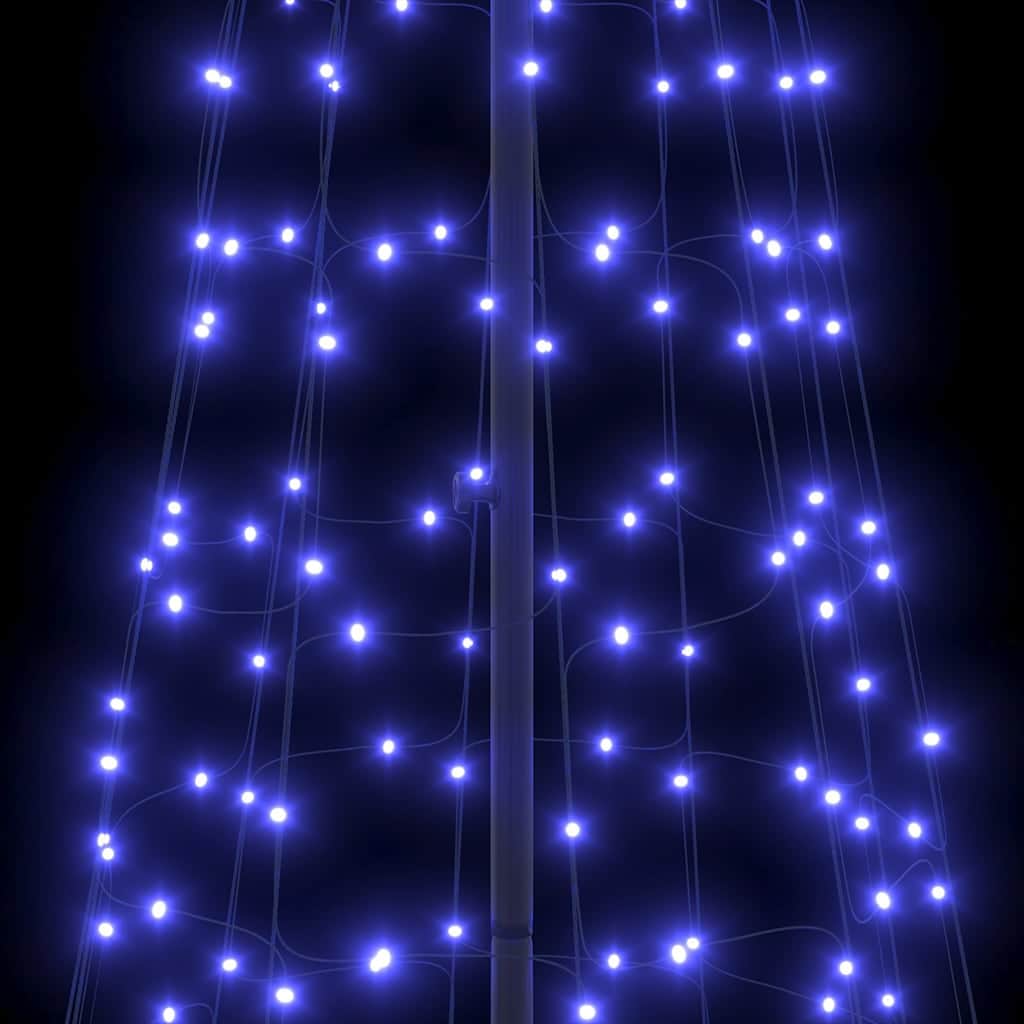 Stylish LED Christmas Tree with Ground Spikes Blue 400cm Iron - Premium