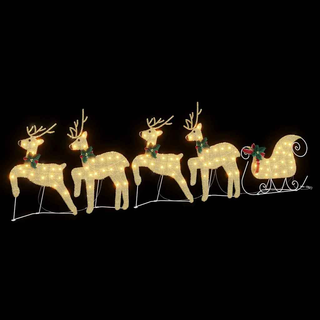 Stylish LED Reindeers 5 pcs Gold Fabric - Sleek Modern Look - Stylish