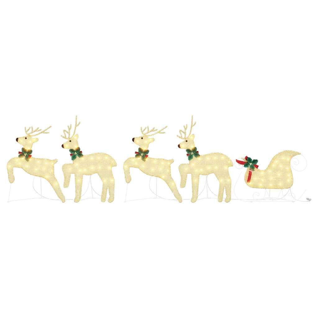 Fabric finish - Stylish LED Reindeers 5 pcs Gold Fabric - Sleek Modern Look - Stylish