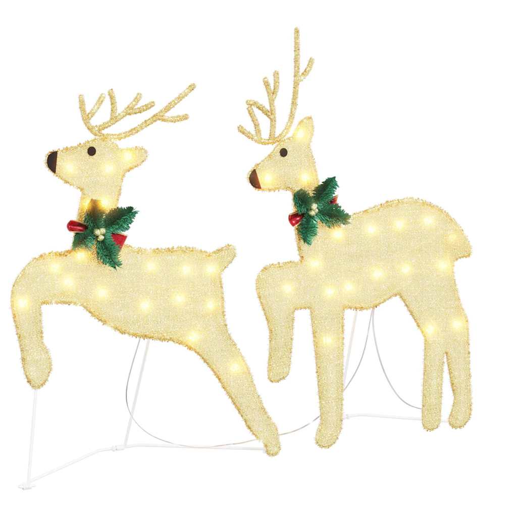 Stylish LED Reindeers 5 pcs Gold Fabric - Sleek Modern Look - Stylish, Fabric finish