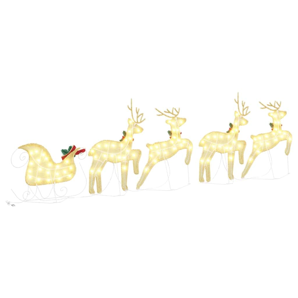 Stylish LED Reindeers 5 pcs Gold Fabric - Sleek Modern Look - Stylish