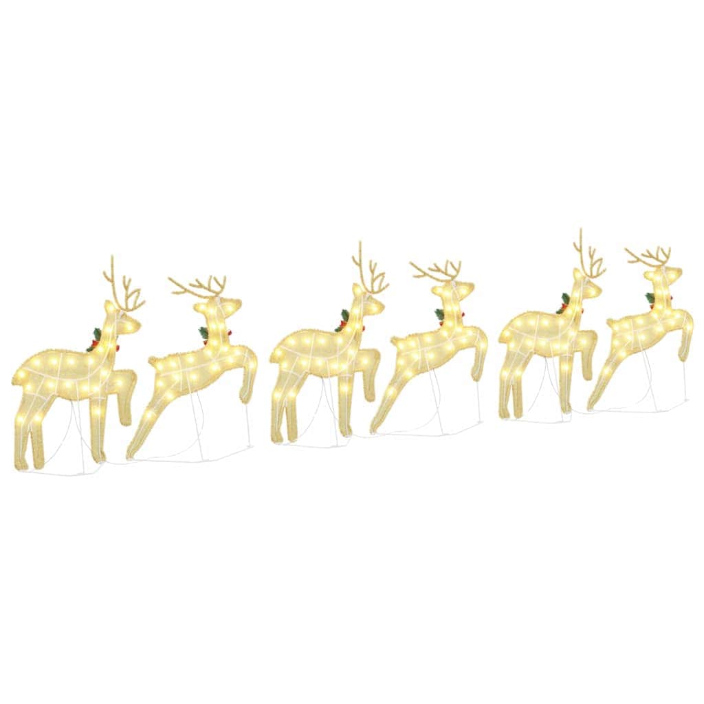 Stylish LED Reindeers 6 pcs Gold Fabric - Designer Finish - Stylish | 5vty