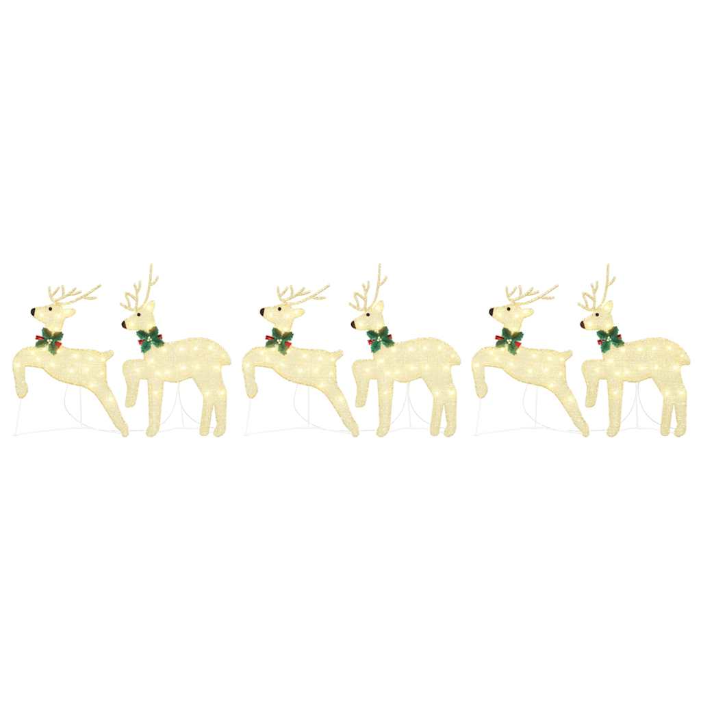 Gold colour - Stylish LED Reindeers 6 pcs Gold Fabric - Designer Finish - Stylish