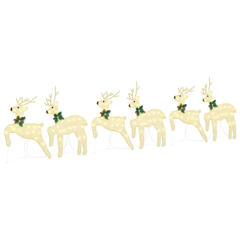 Stylish LED Reindeers 6 pcs Gold Fabric - Designer Finish - Stylish