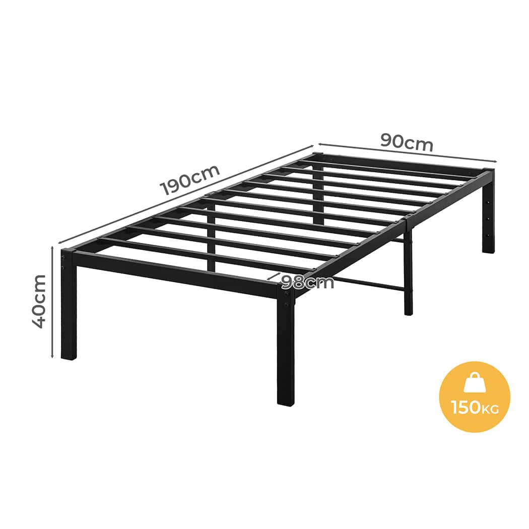 Stylish Metal Bed Frame Heavy Duty Storage Space  Easy Assembly