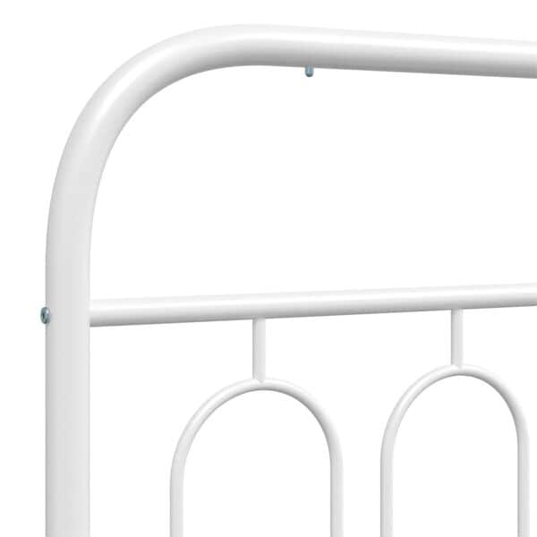 Stylish Metal Bed Frame with Headboard Black King Size