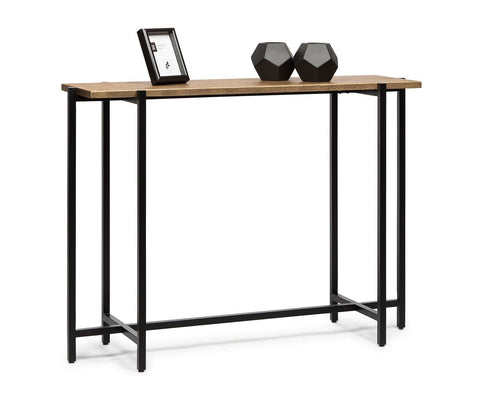 Stylish Narrow Console Table with Golden and Black Finish