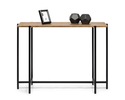 Stylish Narrow Console Table with Golden and Black Finish