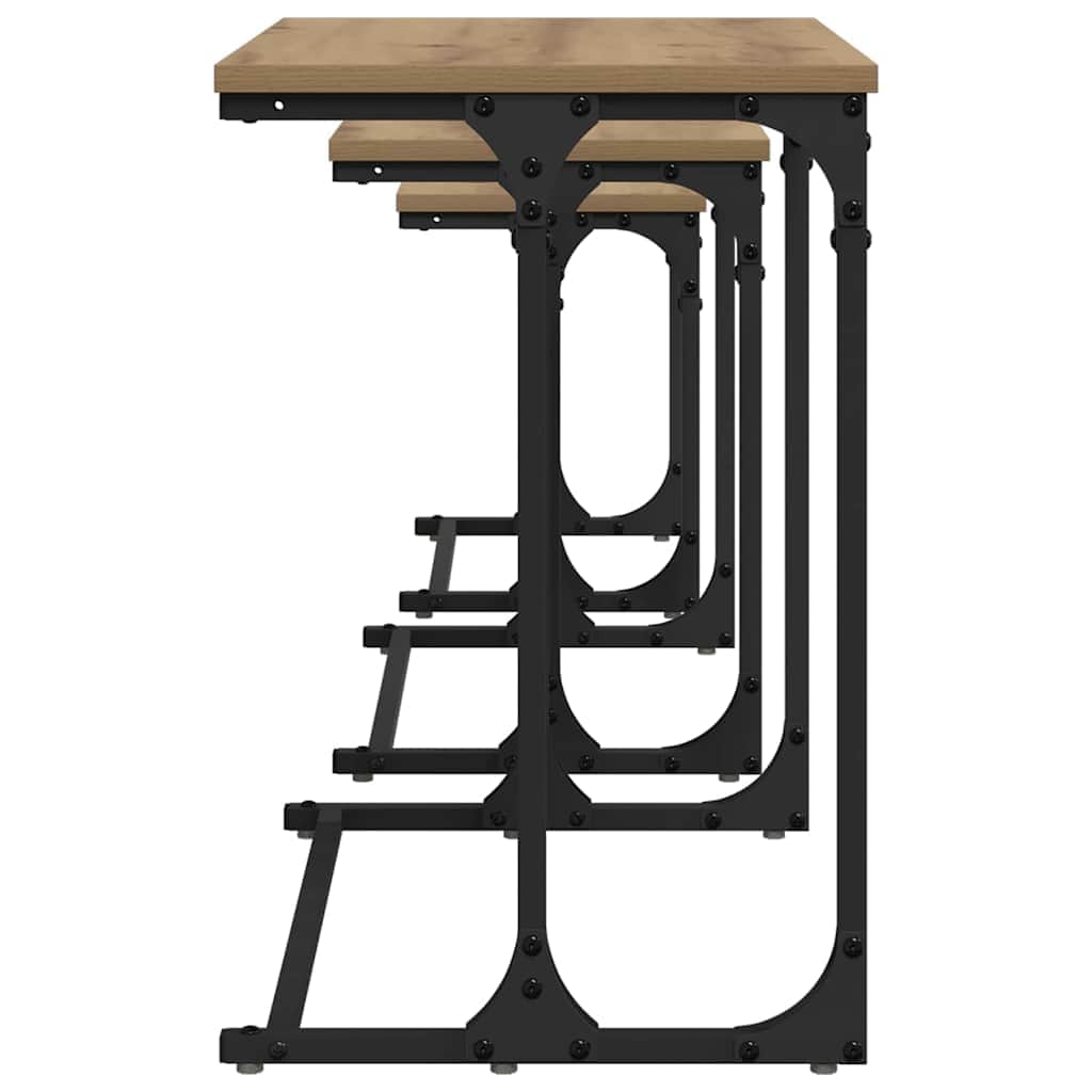 Stylish Nesting Coffee Table 3 pcs Artisan oak 50- High Quality