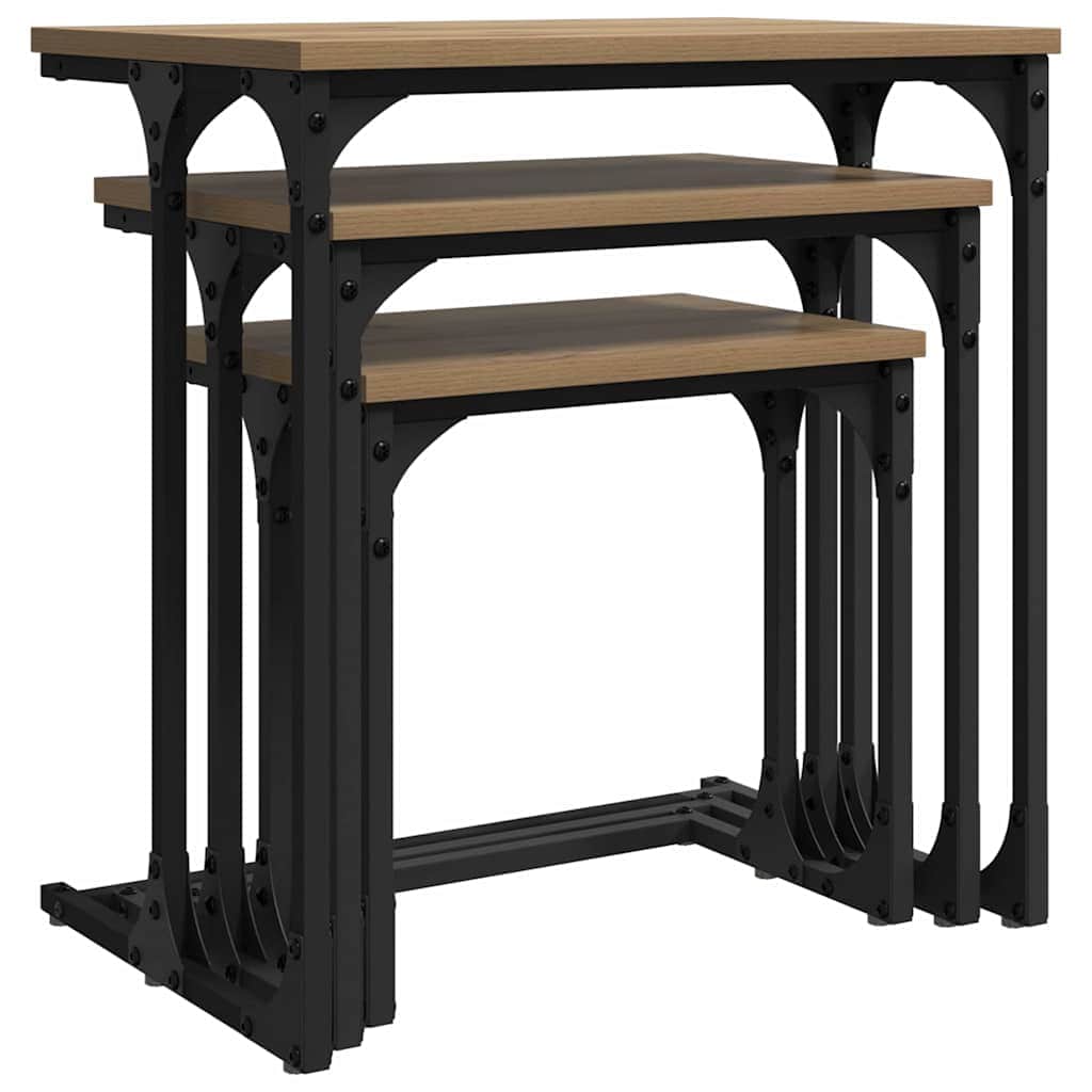 Stylish Nesting Coffee Table 3 pcs Artisan oak 50- High Quality