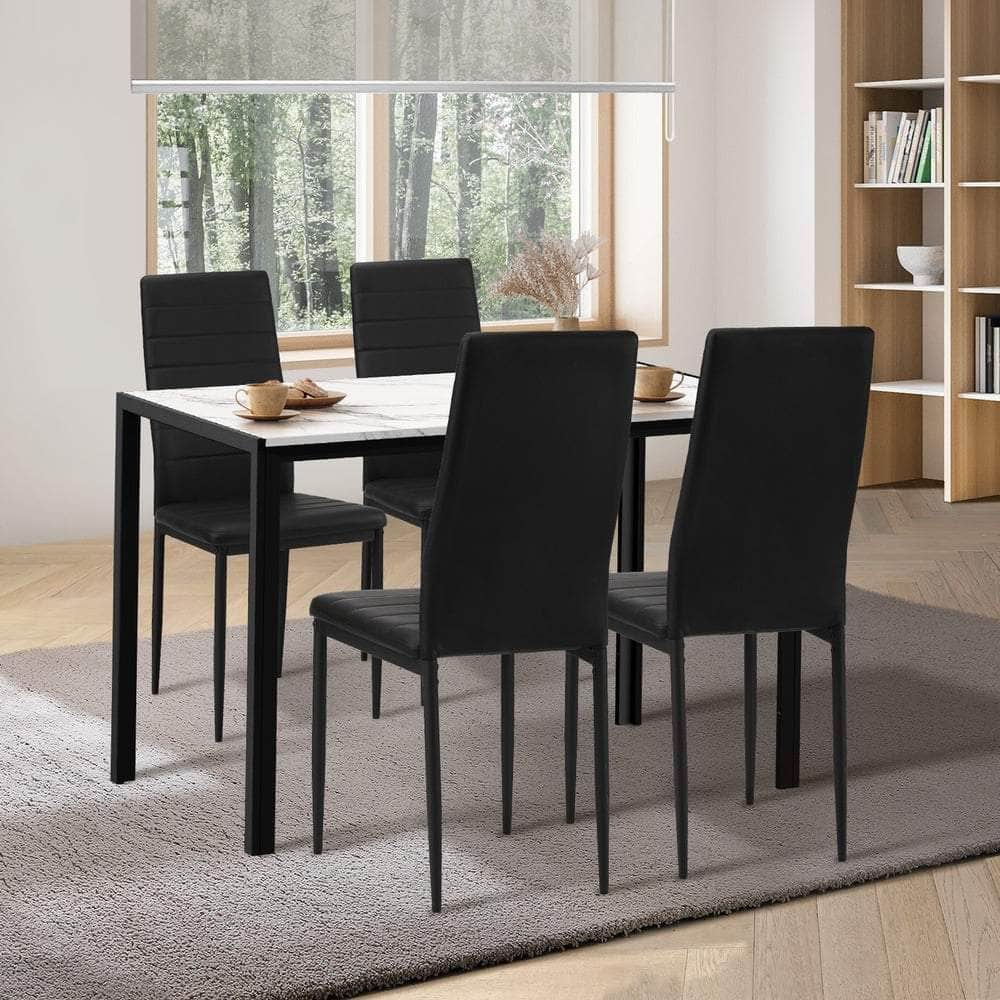 Stylish Rectangle Dining Table with Dining Chairs Wooden