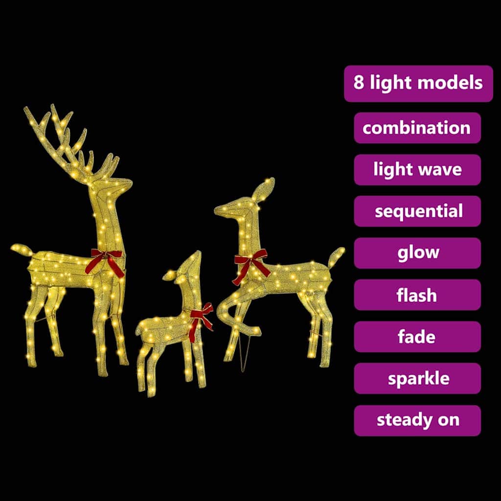 Stylish Reindeer Family 3 pcs Warm white Fabric - Sleek Modern Look | 3 Pcs