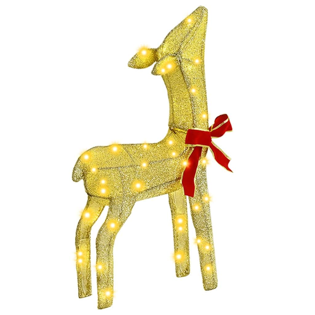 Stylish Reindeer Family 3 pcs Warm white Fabric - Sleek Modern Look, Fabric finish