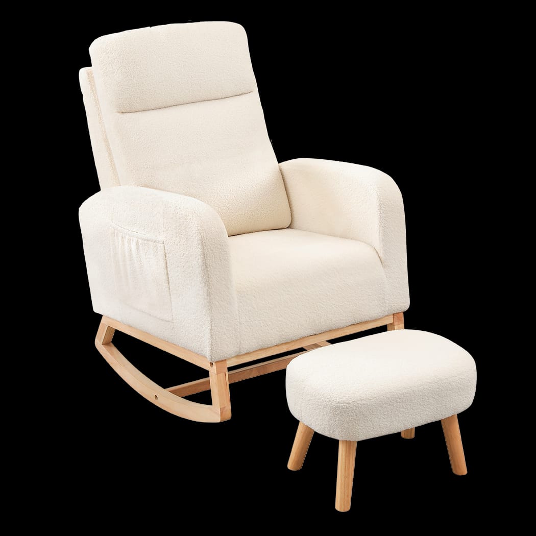 id11&12 - Stylish Rocking Chair Ottoman Footrest With Side Pocket  Comfortable - photo 10