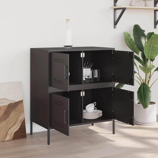 Stylish Sideboard Black Steel, Buffets & Sideboards