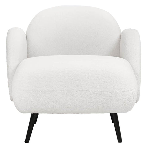 Stylish Sofa Chair Fleece Upholstered Single White  Adjustable Height